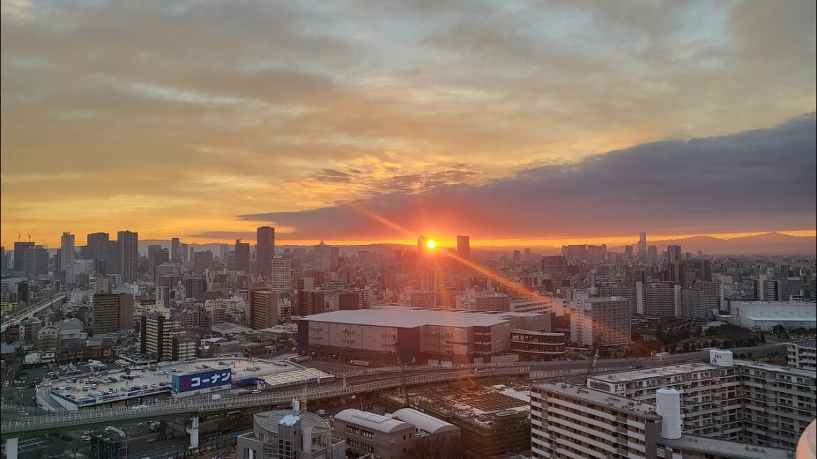 【 LIVE1440p  #初日の出 】大阪の景色  HAPPY NEW YEAR !　2023/1/1　晴 ライブカメラ配信 ＠osaka japan